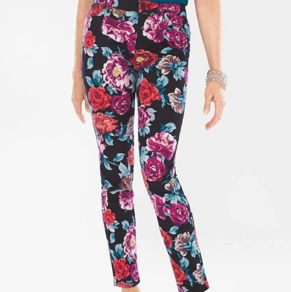 Chico's Floral Print Jeggings - Picture 2 of 6